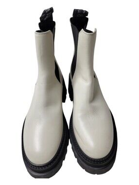 Zadig & Voltaire White Leather Chelsea Boots Size EU 39